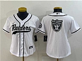 Youth Las Vegas Raiders White Team Big Logo With Patch Cool Base Stitched Baseball Jersey,baseball caps,new era cap wholesale,wholesale hats
